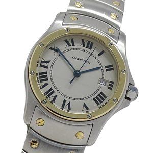 Cartier Santos Ronde MM Boys' Watch with Date, Quartz Movement, Stainless Ste...